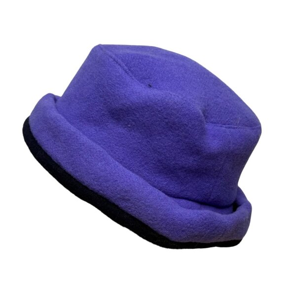 James Peter Vintage Purple & Black Wool Cashmere Women's Cloche Hat Retro Style - Picture 4 of 13